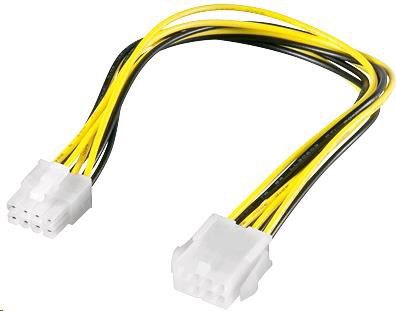 PremiumCord ATX/EPS 8-pin - ATX/EPS 8-pin, 0.28m, Yellow (kn20)
