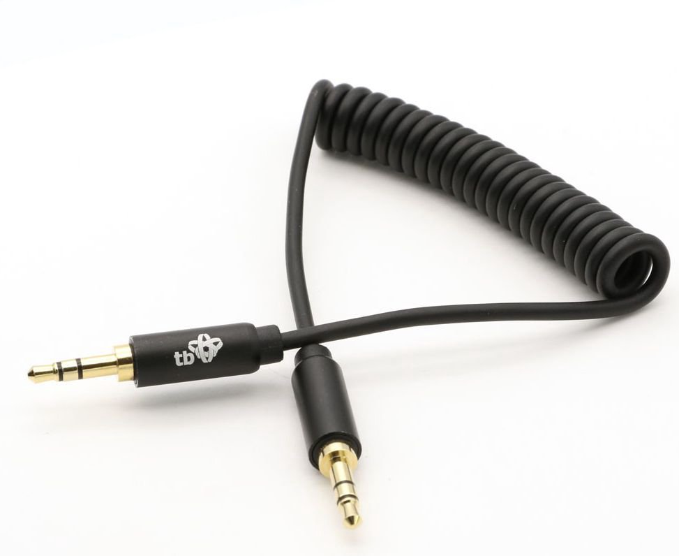 Cable TB Print Jack 3.5mm - Jack 3.5mm 1m black (AKTBXAJCOILED1B)