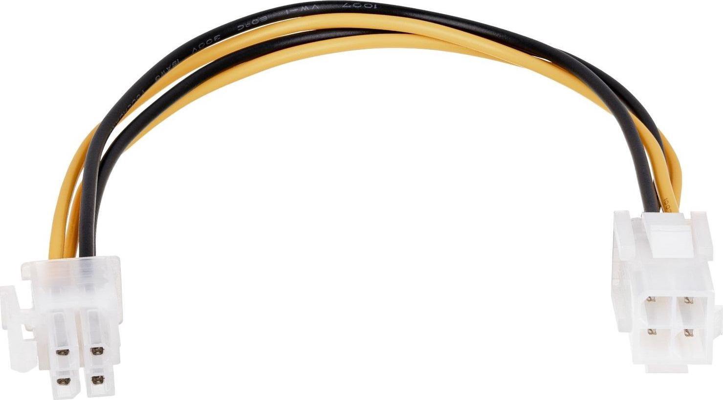 Akyga ATX/EPS 4-pin - ATX/EPS 4-pin, 0.23m, Black-yellow (AK-CA-78)