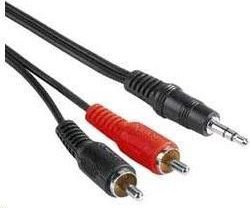 Cable PremiumCord Jack 3.5mm - RCA (Cinch) x2 10m black (kjackcin10)
