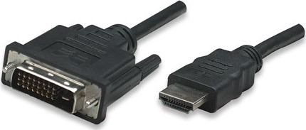 Cable Manhattan HDMI - DVI-D 1m black (322782)