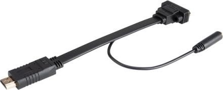 Cable Akasa HDMI - D-Sub (VGA) + Jack 3.5mm 0.2m black (AK-CBHD18-20BK)