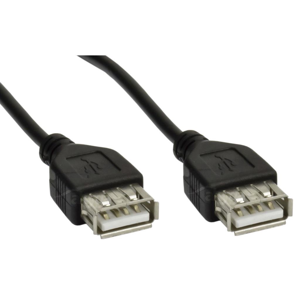 Cable Akyga AK-USB-06 (USB F - USB 2.0 F; 1,8m; black color)