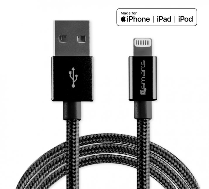 USB-A to Lightning Cable RapidCord 1m black *MFi certified