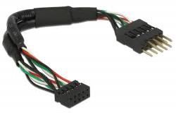 Delock USB 9 pin - USB 9 pin, 0.12m, Black (41977)