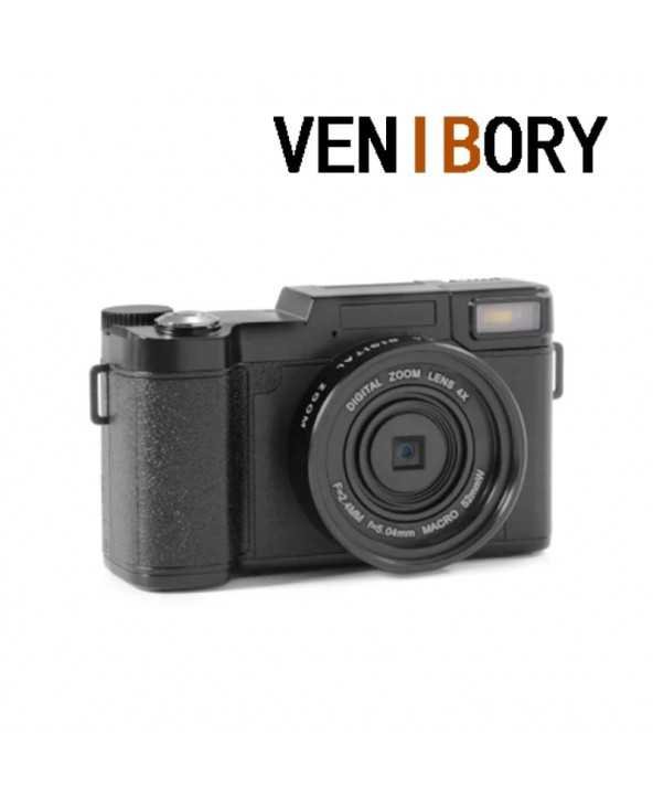 VENIBORY 24MP HD pusiau DSLR profesionalūs skaitmeniniai fotoaparatai su 4X teleobjektyvu ir plačiakampiu objektyvu makro HD