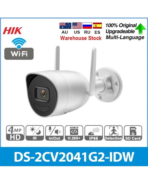 Hikvision 4MP IP kamera Wifi DS-2CV2041G2-IDW belaidė lauko 2 krypčių garso apsaugos stebėjimo vaizdo kameros