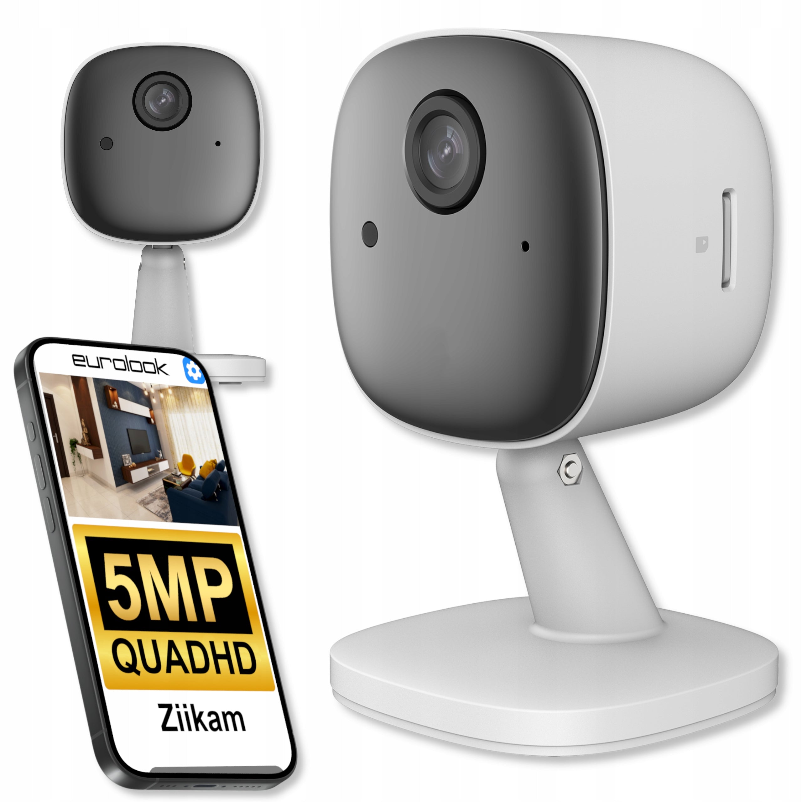 IP WiFi kamera 5MPX QHD vaikų stebėjimui ir namų saugumui