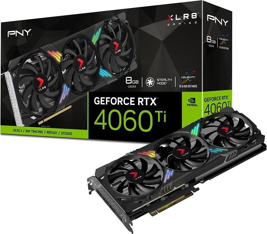 Graphical card PNY GeForce RTX 4060 Ti XLR8 Gaming Verto Epic-X RGB 8GB GDDR6 (VCG4060T8TFXXPB1)