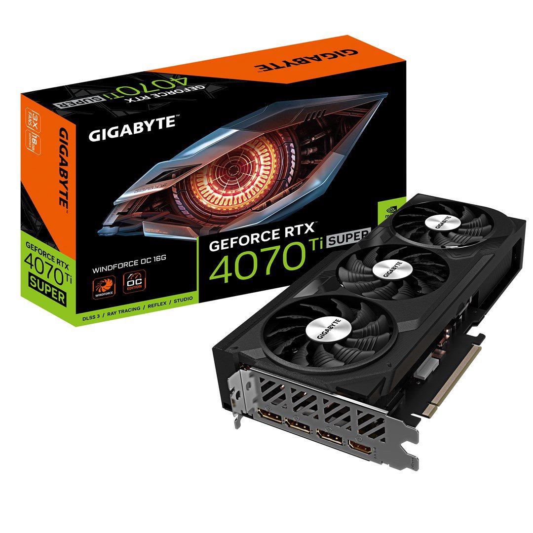 Vaizdo plokštė Gigabyte  GeForce RTX 4070 Ti SUPER WINDFORCE OC 16G  NVIDIA  16 GB  GeForce RTX