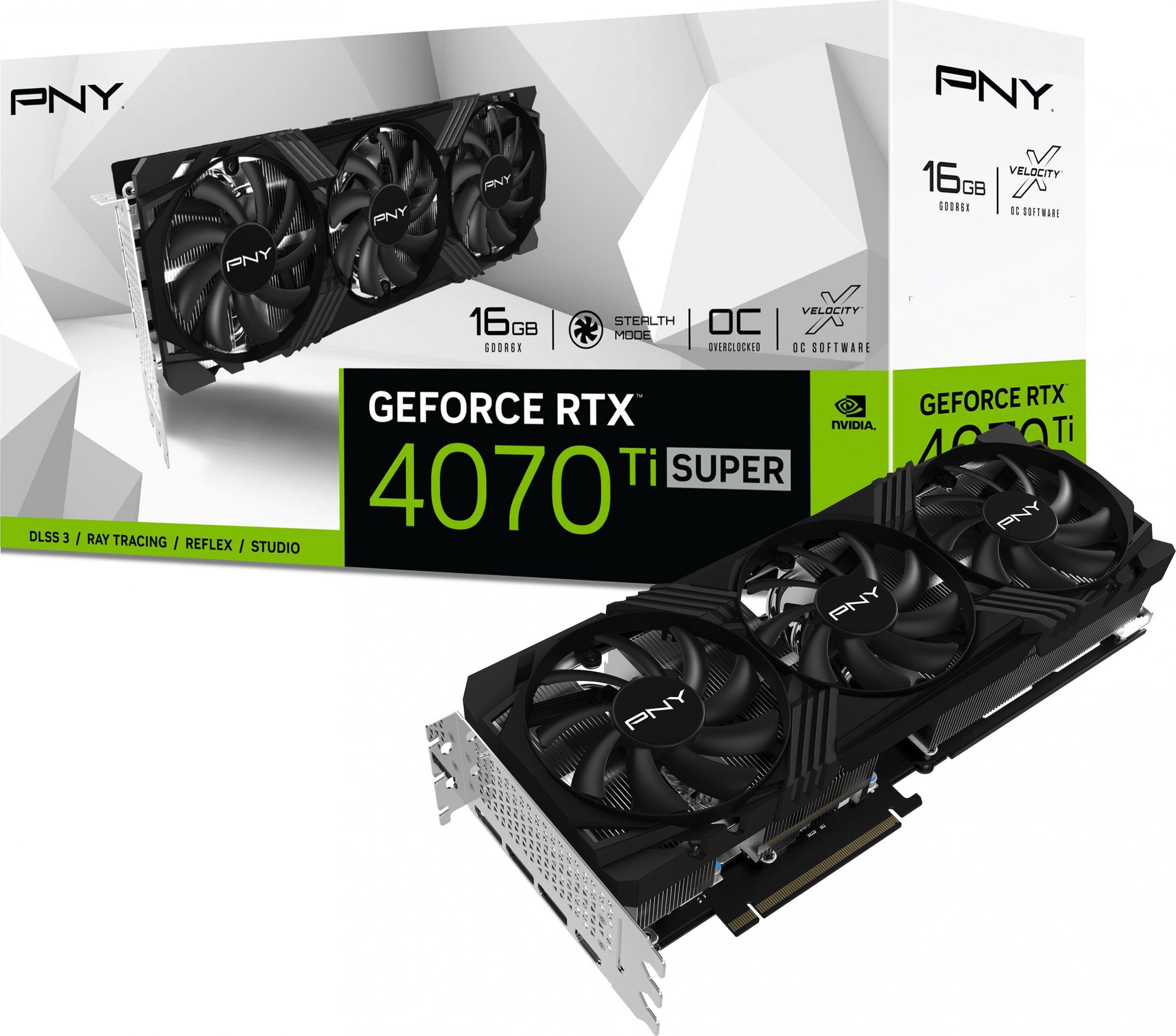 Graphical card PNY GeForce RTX 4070 Ti SUPER Verto OC 16GB GDDR6X (VCG4070TS16TFXPB1-O)