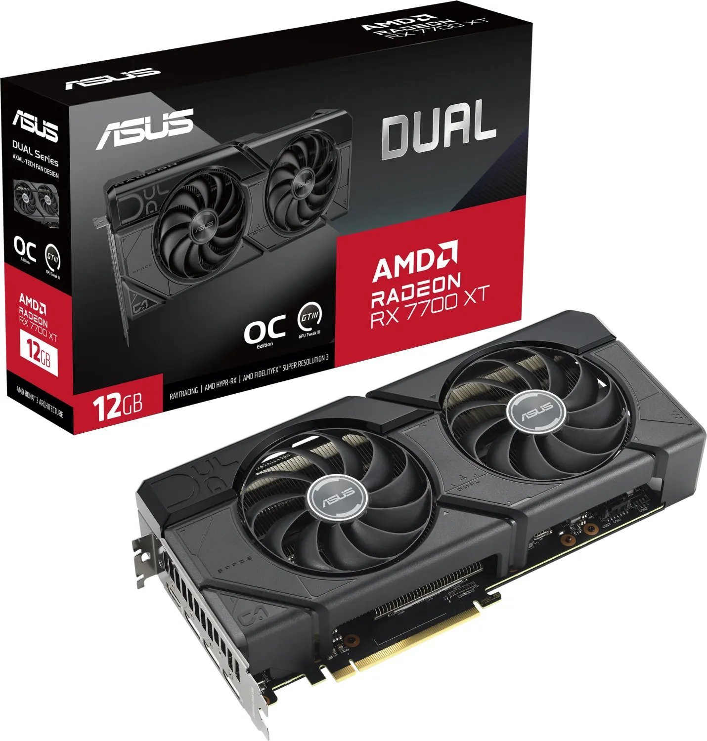 Graphical card Asus Dual Radeon RX 7700 XT OC 12GB GDDR6 (DUAL-RX7700XT-O12G)