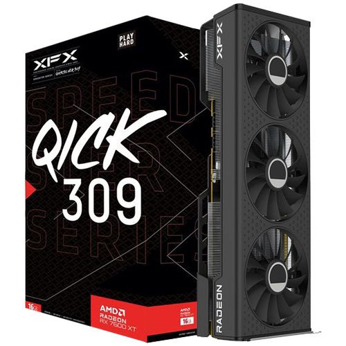 XFX SPEEDSTER QICK309 RADEON RX 7600XT QICK Gaming Graphics Card with 16GB GDDR6 HDMI 3xDP