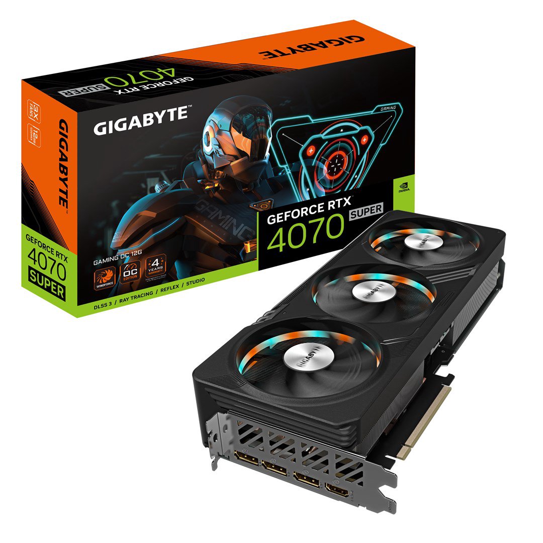 Vaizdo plokštė Gigabyte  GeForce RTX 4070 SUPER GAMING OC 12G  NVIDIA  12 GB  GeForce RTX 4070 S