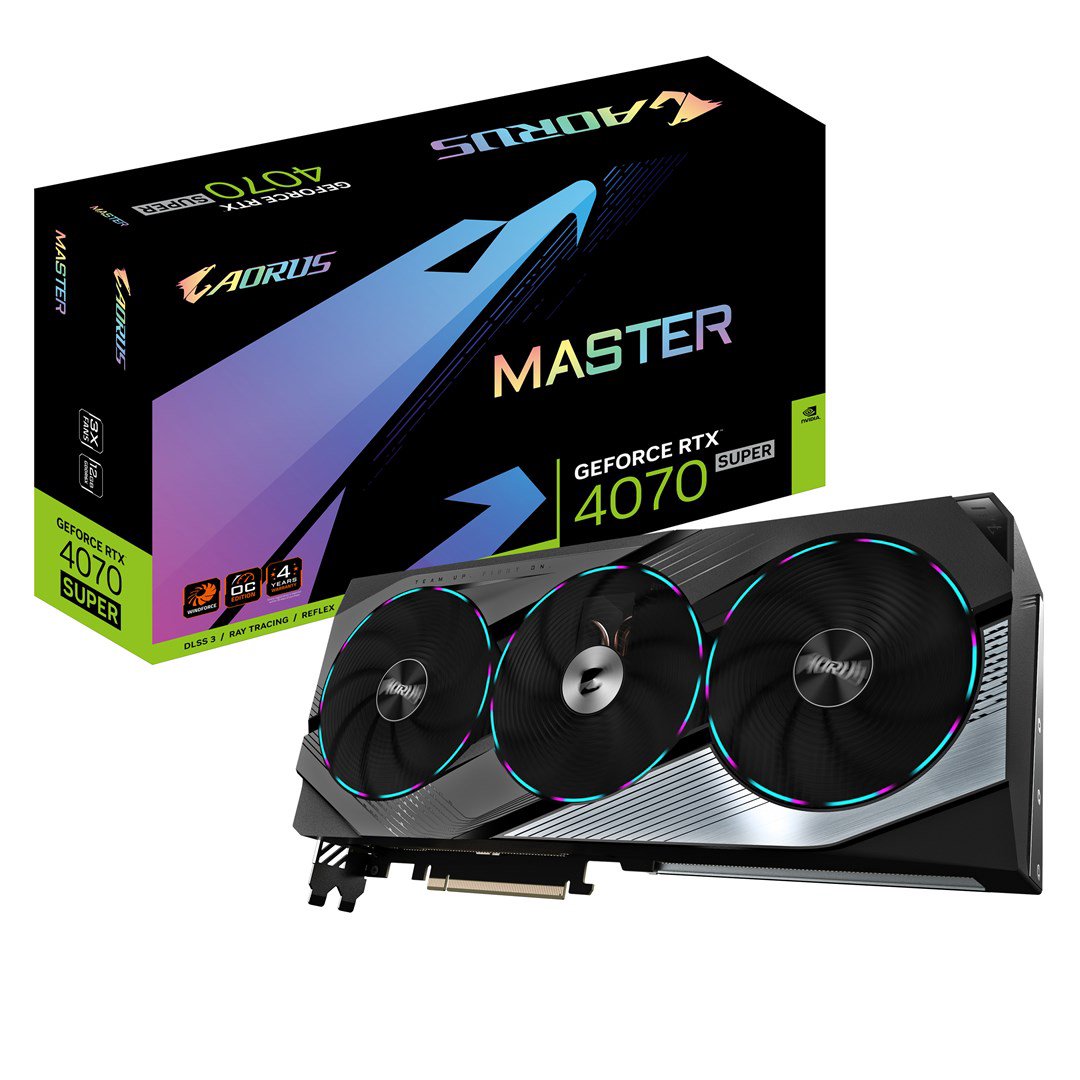 Vaizdo plokštė Gigabyte  AORUS GeForce RTX 4070 SUPER MASTER 12G  NVIDIA  12 GB  GeForce RTX 407