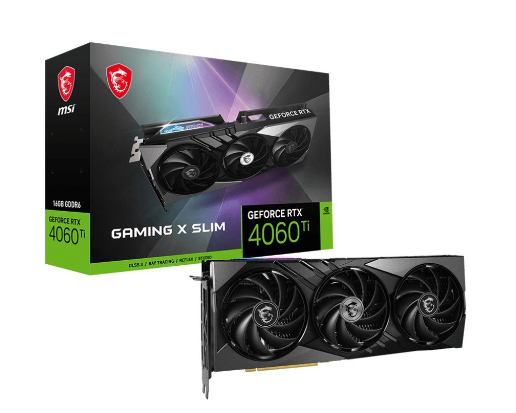 Vaizdo plokštė MSI  GeForce RTX 4060 Ti GAMING X SLIM 16G  NVIDIA  16 GB  GeForce RTX 4060 Ti