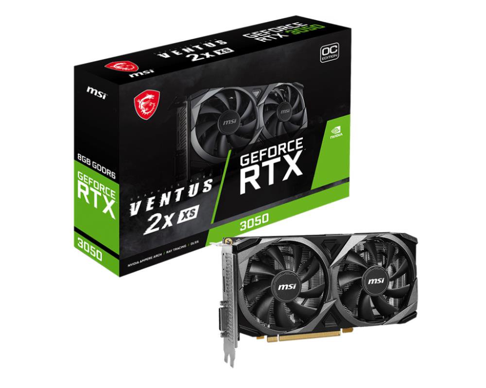 Vaizdo plokštė MSI  GeForce RTX 3050 VENTUS 2X XS 8G OC  NVIDIA  8 GB  GeForce RTX 3050  GDDR6