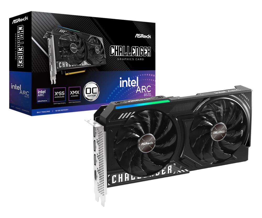 Graphics CardASROCKIntel Arc B57010 GBGDDR6160 bitPCIE 4