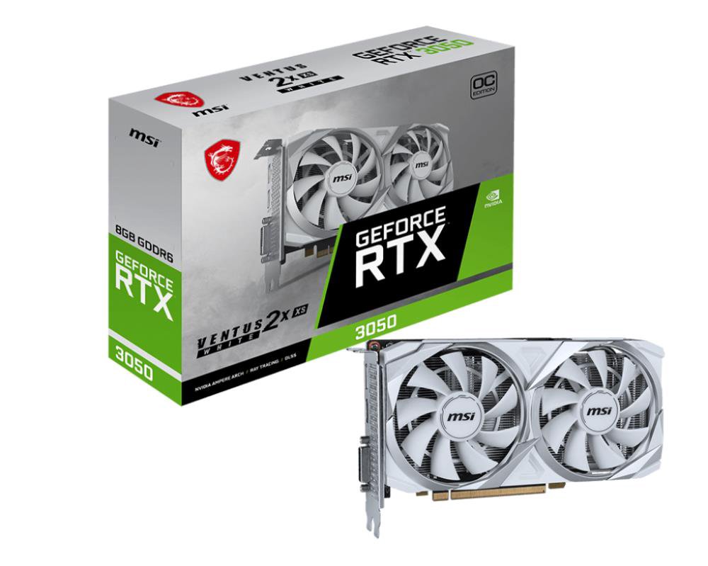 Vaizdo plokštė MSI GeForce RTX 3050 VENTUS 2X XS WHITE 8G OC  NVIDIA  8 GB  GeForce RTX 3050  GD
