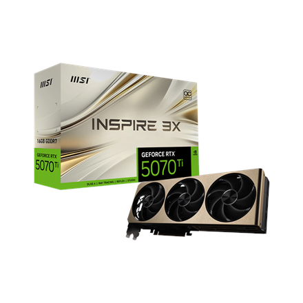Vaizdo plokštė MSI GeForce RTX 5070 Ti 16G INSPIRE 3X OC PLUS  NVIDIA  16 GB  GeForce RTX 5070 Ti