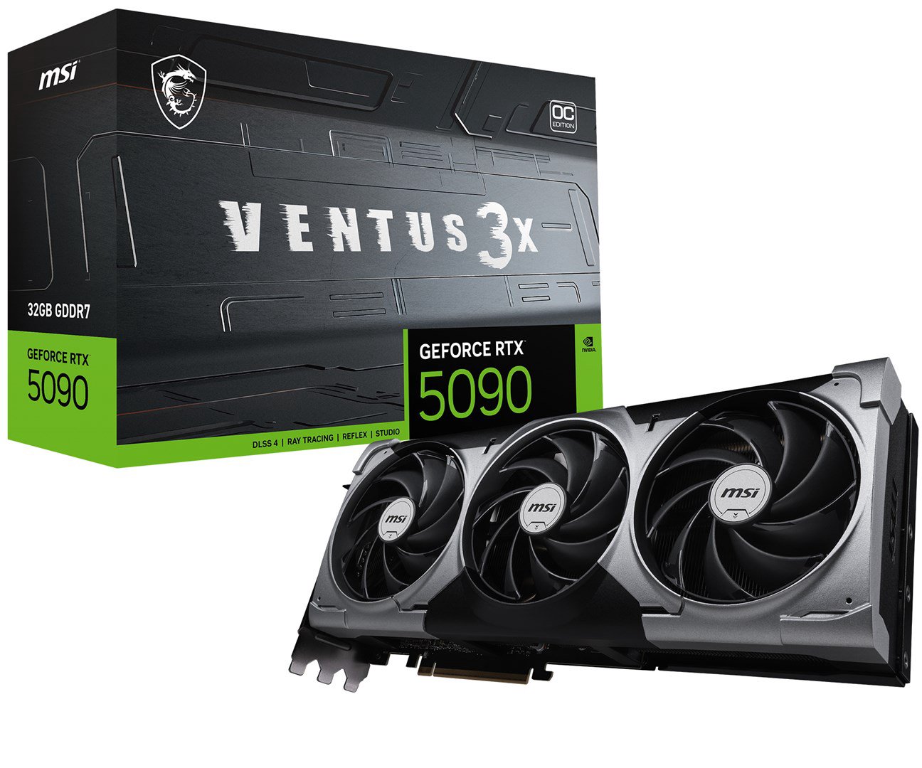 MSI VENTUS GEFORCE RTX 5090 32G 3X OC vaizdo plokštė NVIDIA 32 GB GDDR7