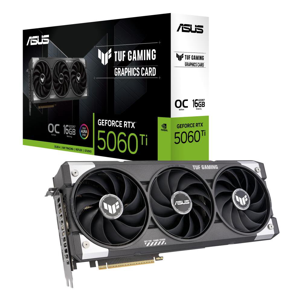 Graphics CardASUSNVIDIA GeForce RTX 5060 Ti16 GBGDDR7128 bitPCIE 5.0 16xTriple slot