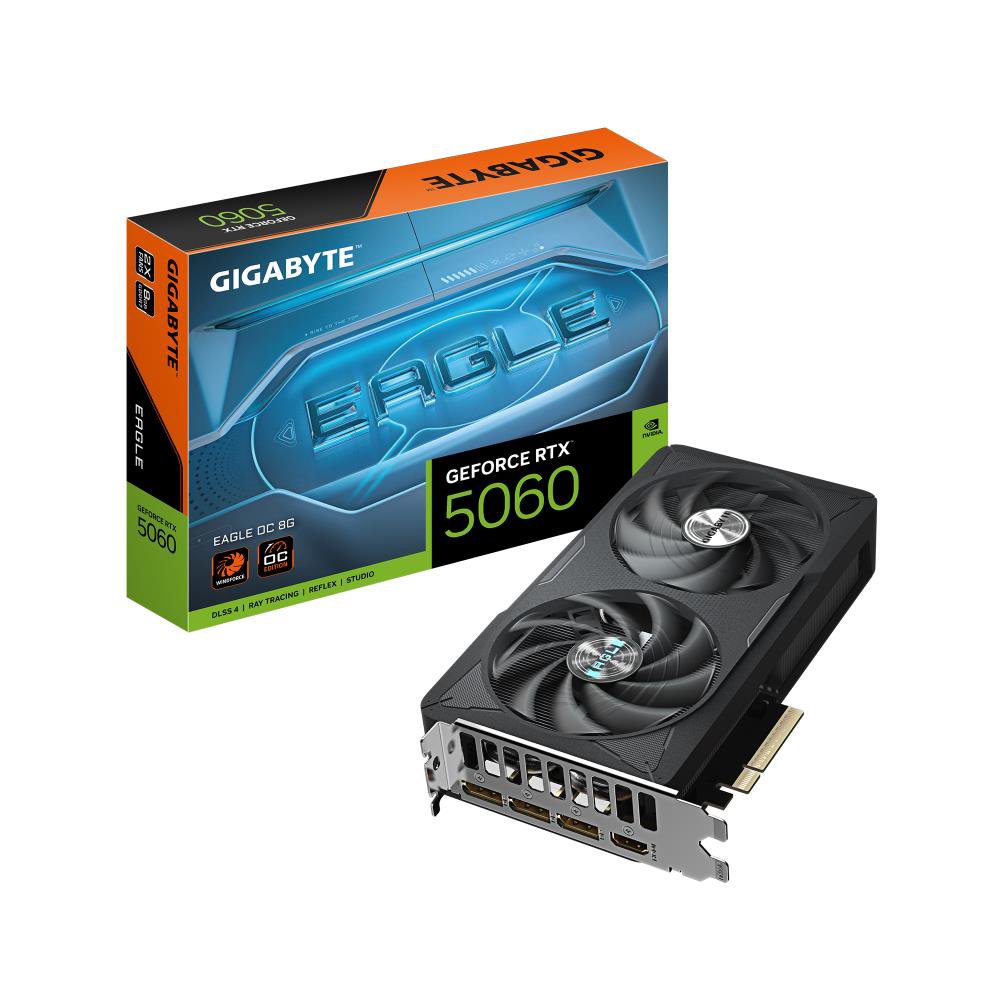 Graphics CardGIGABYTENVIDIA GeForce RTX 50608 GBGDDR7128 bitPCIE 5.0 16xGPU 2550 MHzDual