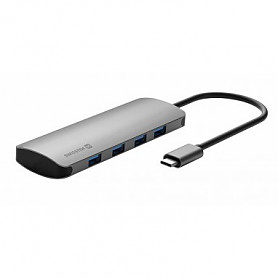 Swissten USB-C 4in1 šakotuvas su 4 USB 3.0 prievadais / aliuminio korpusas
