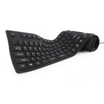 KEYBOARD FLEXIBLE USB ENG/ BLACK KB-109F-B GEMBIRD