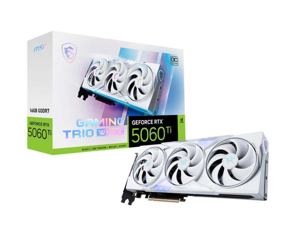 Graphics CardMSINVIDIA GeForce RTX 5060 Ti16 GBGDDR7128 bitPCIE 5.0 16xTriple slot