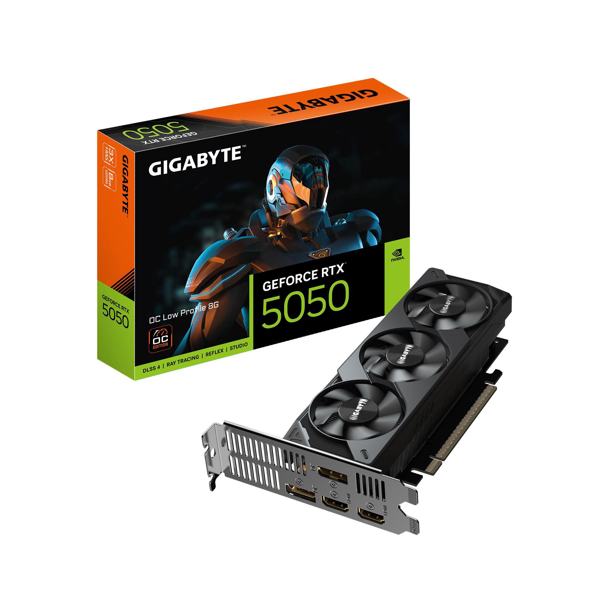 Graphics CardGIGABYTENVIDIA GeForce RTX 50508 GBGDDR6128 bitPCIE 5.0 16xGPU 2587 MHzTriple