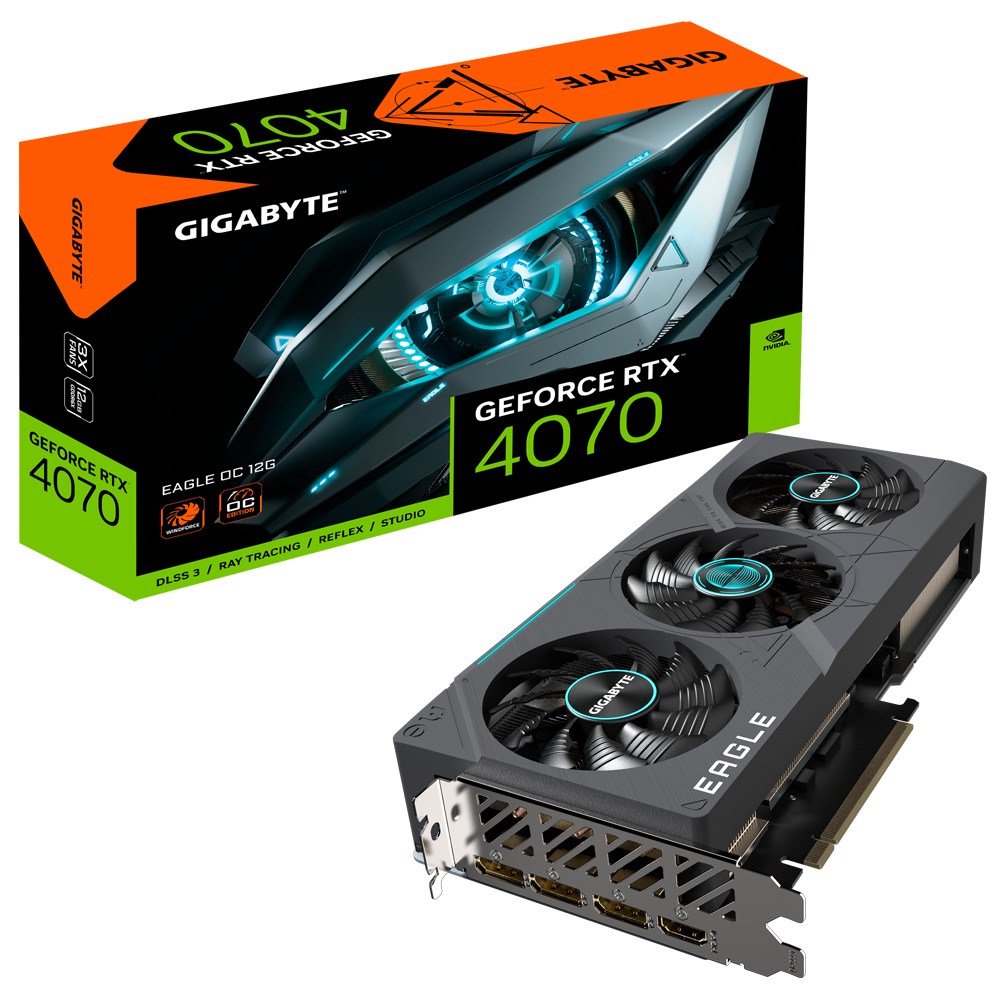 Vaizdo plokštė GIGABYTE GV-N4070EAGLE OC-12GD graphics card NVIDIA GeForce RTX 4070 12 GB GDDR6X