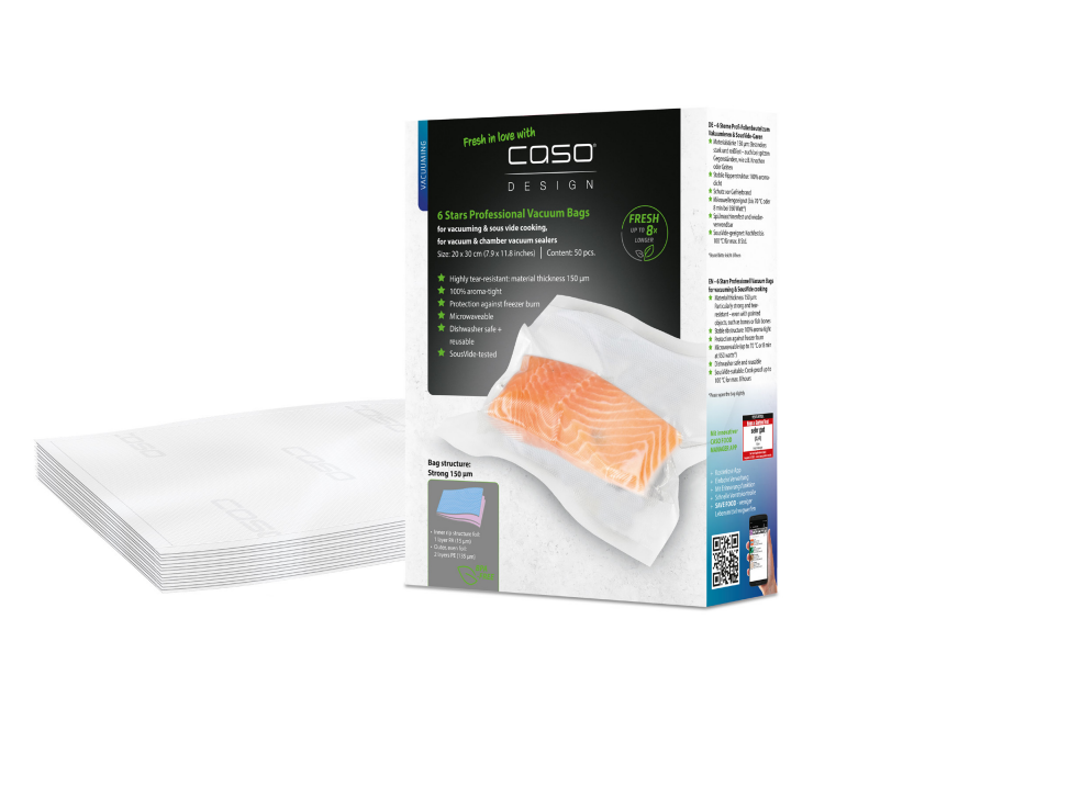 Maišeliai vakuumatoriui Caso 6 Stars Professional Vacuum Bags 1245 50 bags