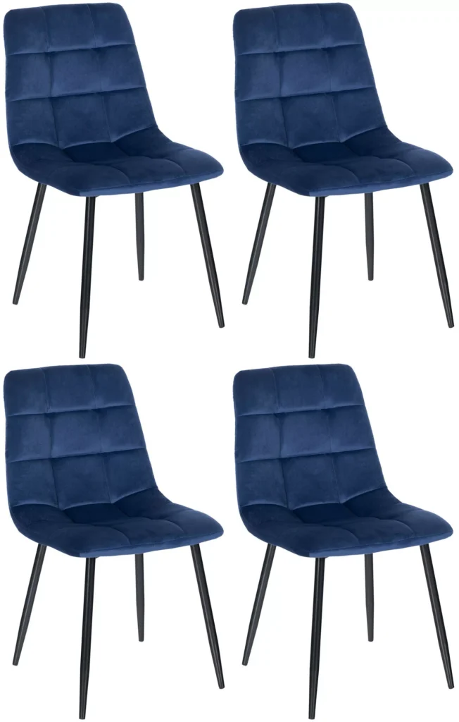 4 "Tilde" velvetinių valgomojo kėdžių rinkinys