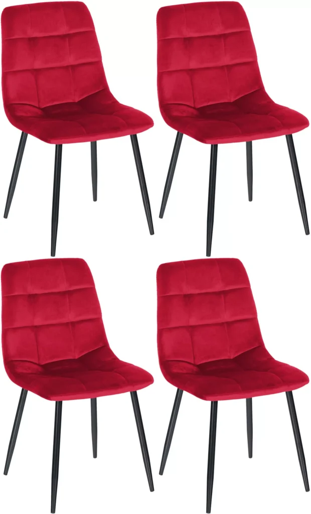 4 "Tilde" velvetinių valgomojo kėdžių rinkinys