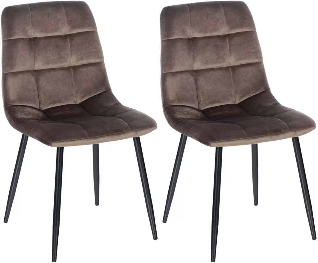 2 "Tilde" velvetinių valgomojo kėdžių rinkinys