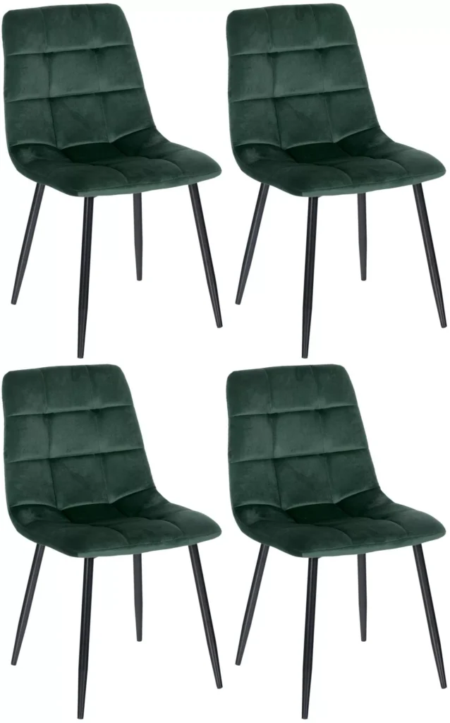 4 "Tilde" velvetinių valgomojo kėdžių rinkinys