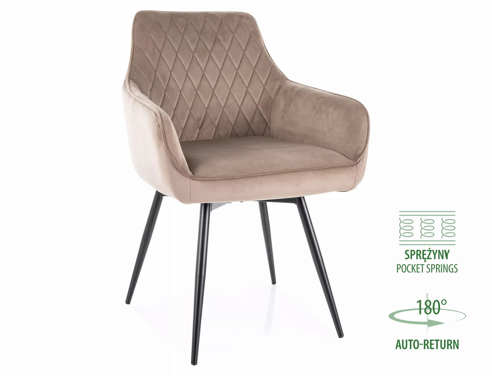 Kėdė Marlo Velvet, smėlio