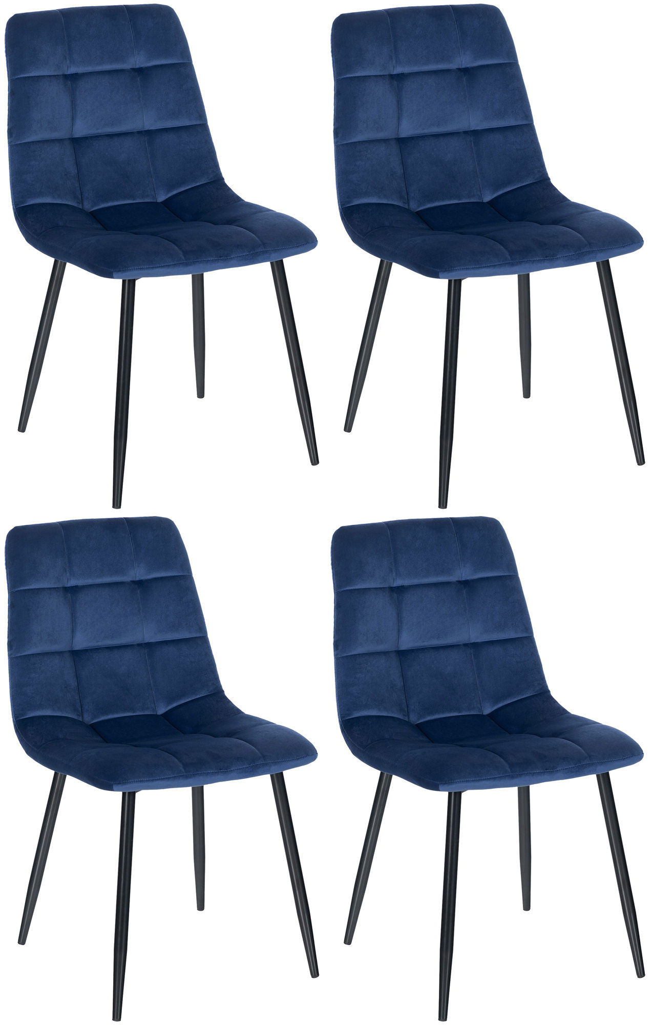 4 "Tilde" velvetinių valgomojo kėdžių rinkinys