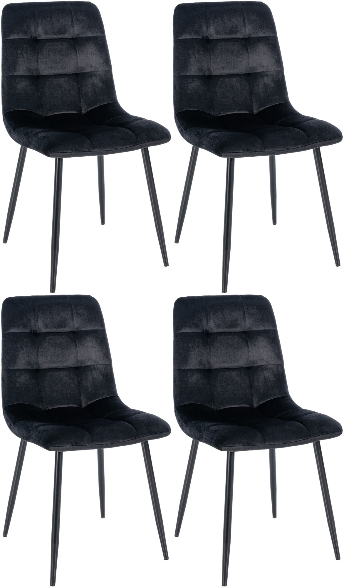 4 "Tilde" velvetinių valgomojo kėdžių rinkinys