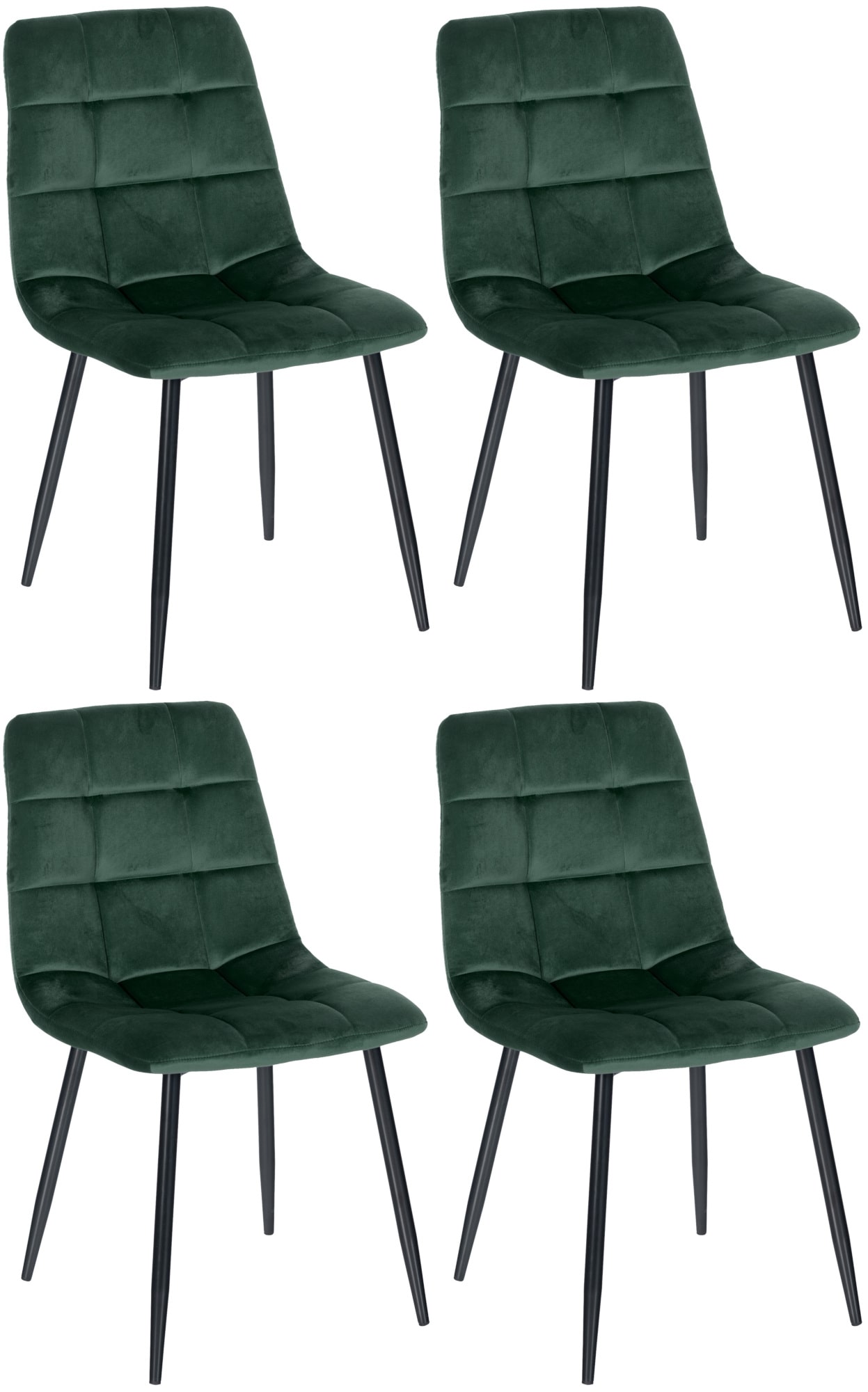 4 "Tilde" velvetinių valgomojo kėdžių rinkinys