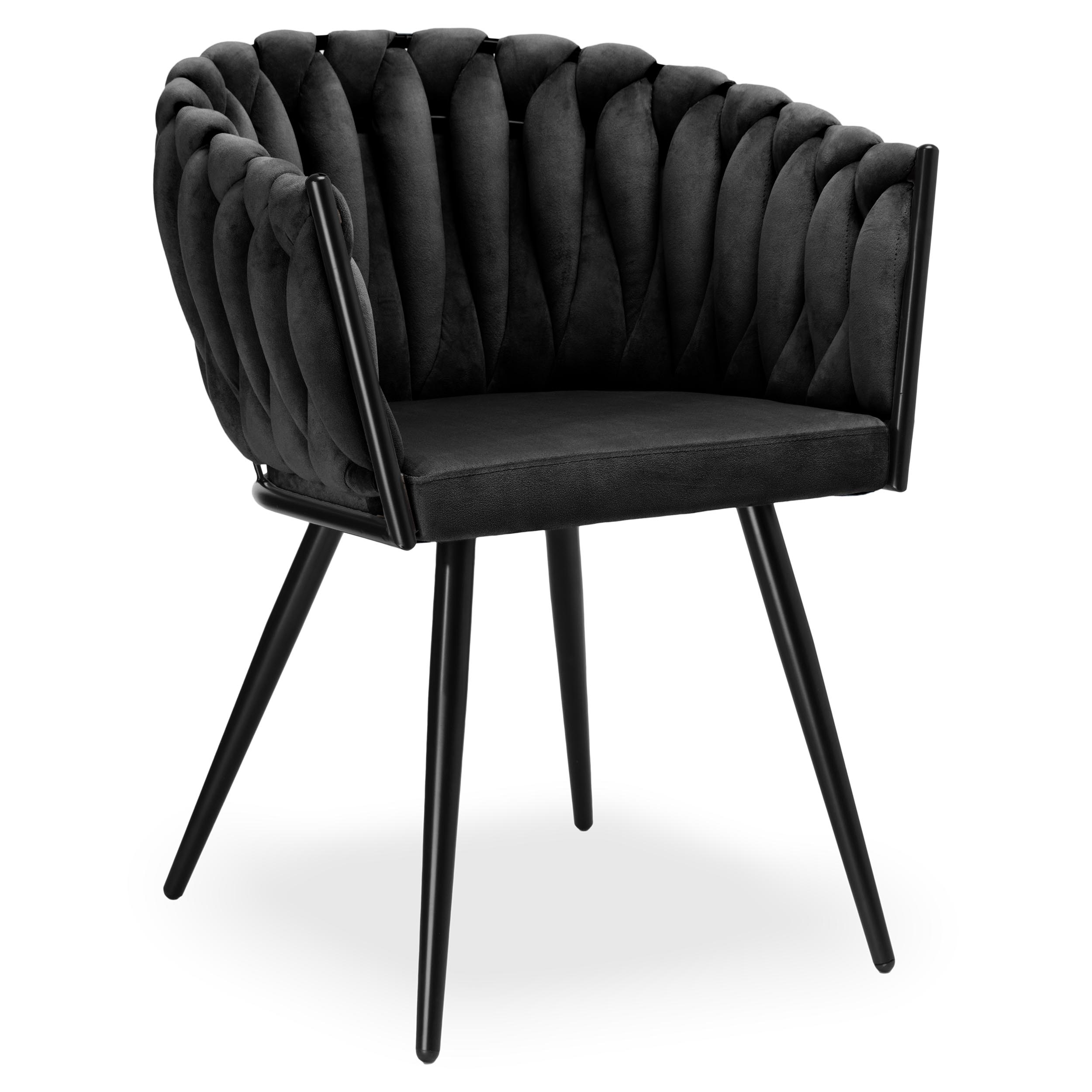 Austa veliūro kėdė ASTON VELVET juoda