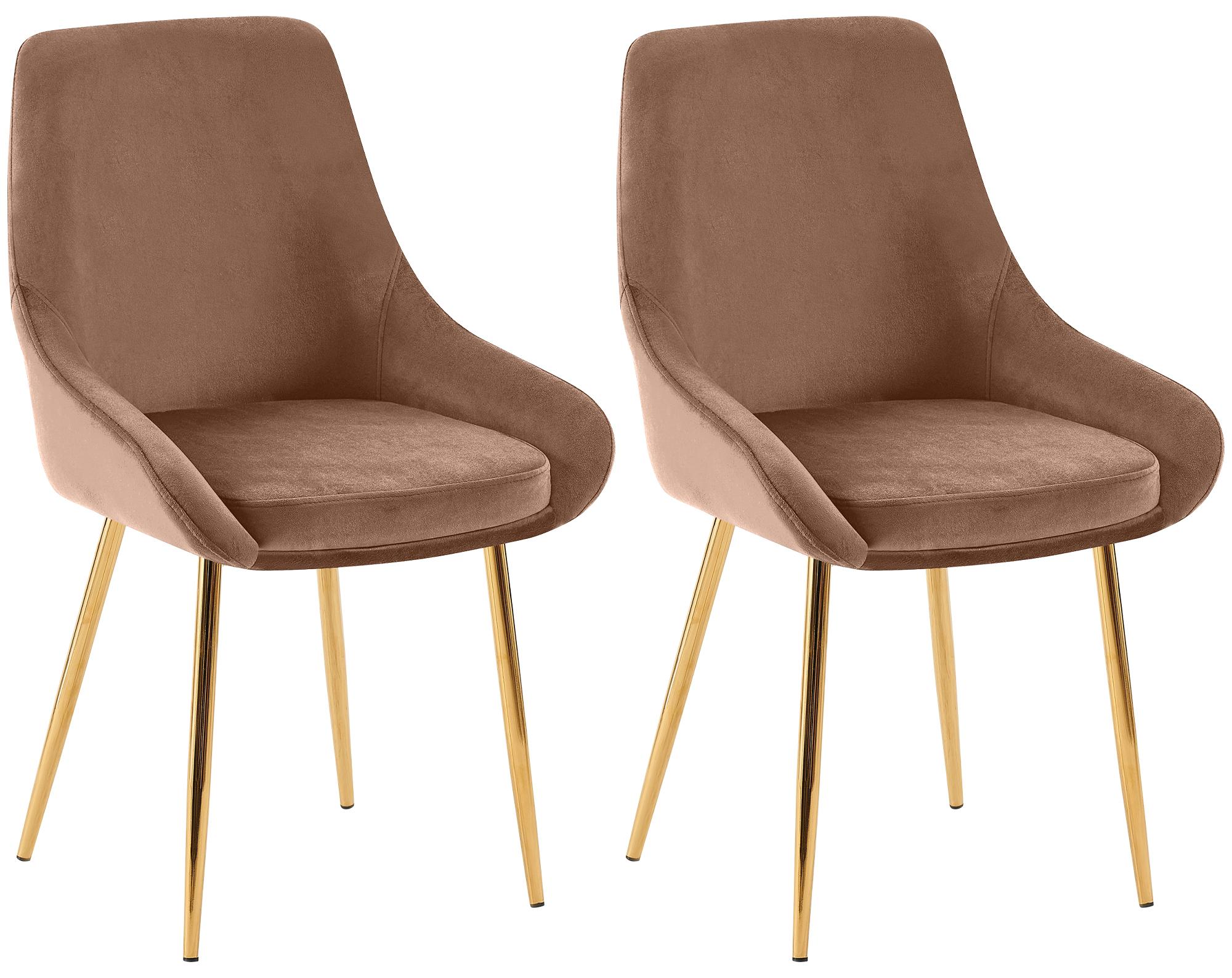 2 valgomojo kėdžių komplektas "Elmira velvet gold