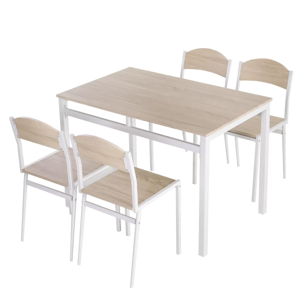 Valgomojo komplektas 4 asmenims, medžio tekstūros 100 x 63 x 76,5 cm