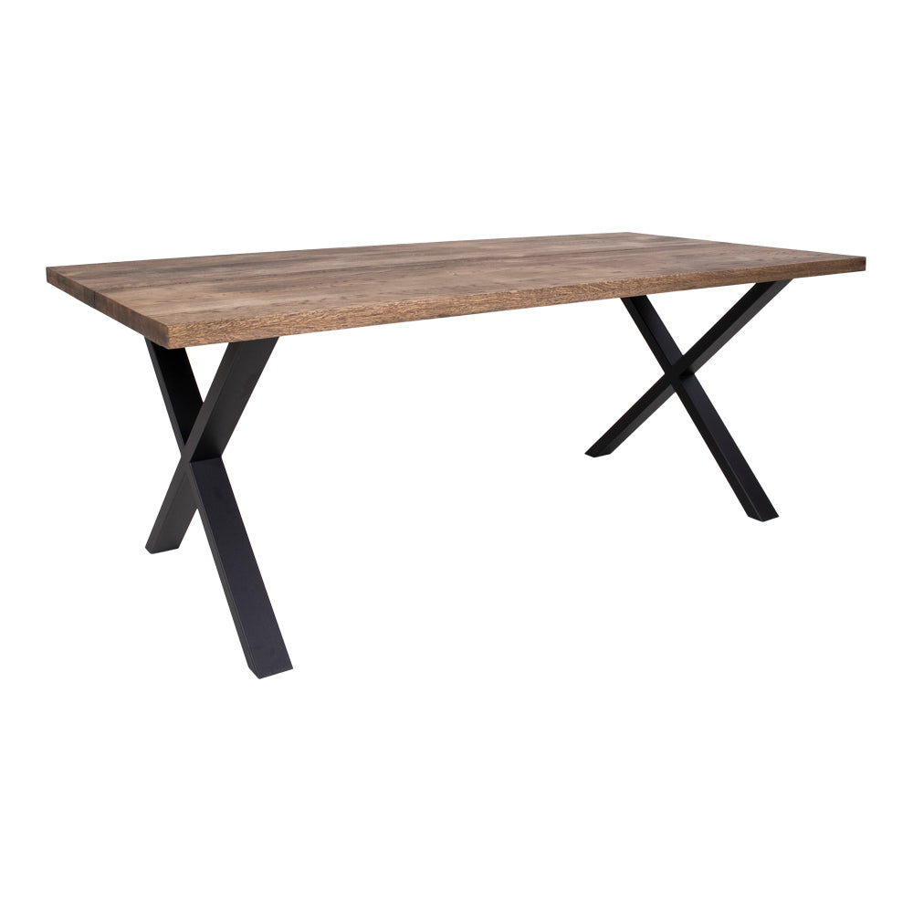 Pietų stalas MontpellierX, tamsiai aliejuotas ąžuolo stalviršis, 200 cm
