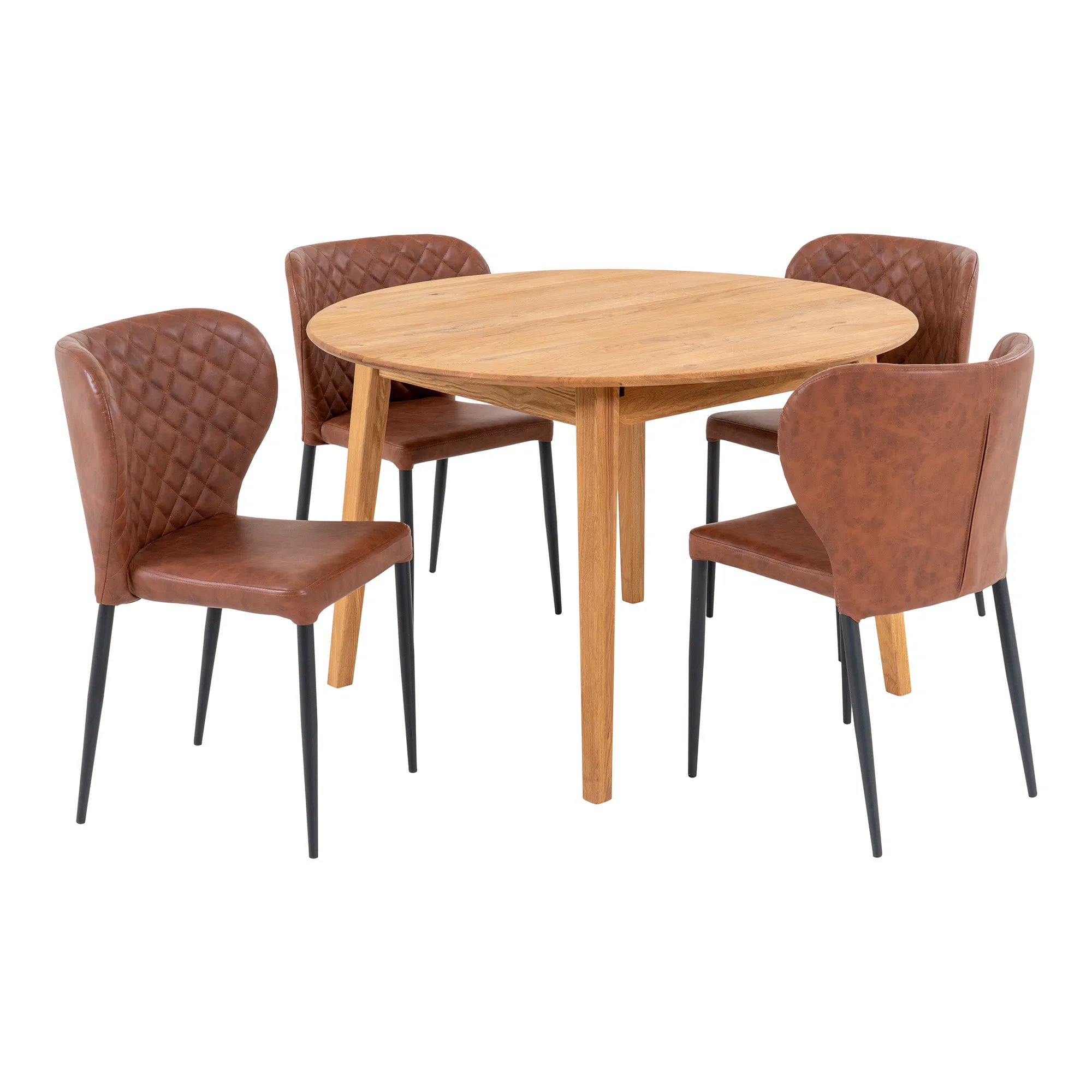 Valgomojo baldų komplektas | 54-118 x 75,5/83 x 52/118-158 cm | Natūrali | Ruda