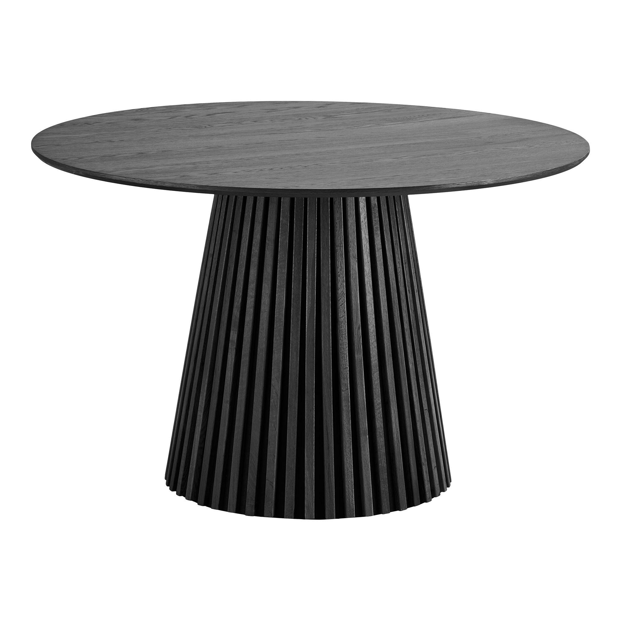 Apvalus juodo ąžuolo faneros valgomojo stalas | 120 x 75 x 120 cm | Juoda