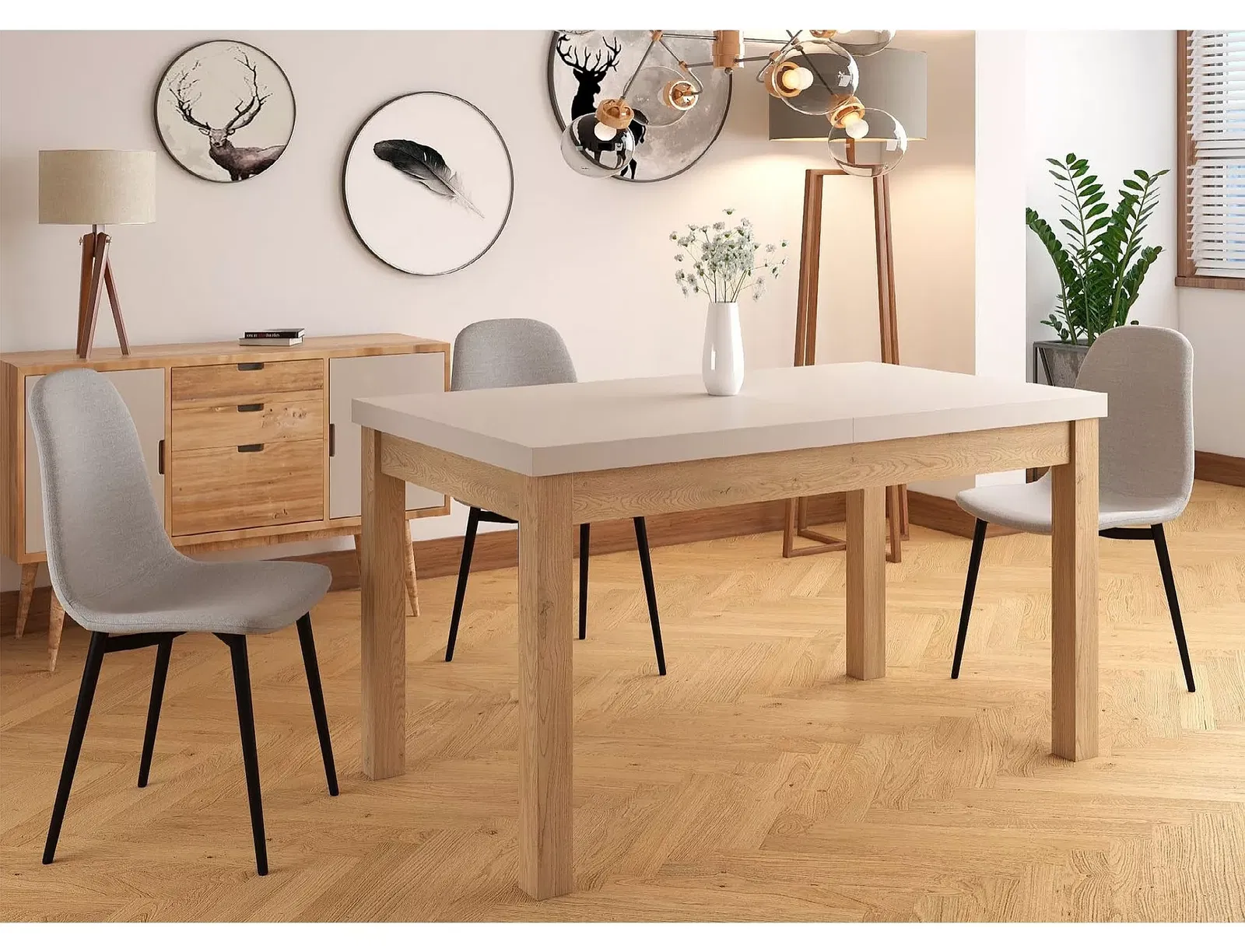 Valgomojo stalas SIGNAL Presto, 140(218)x80x78 cm, kašmyro