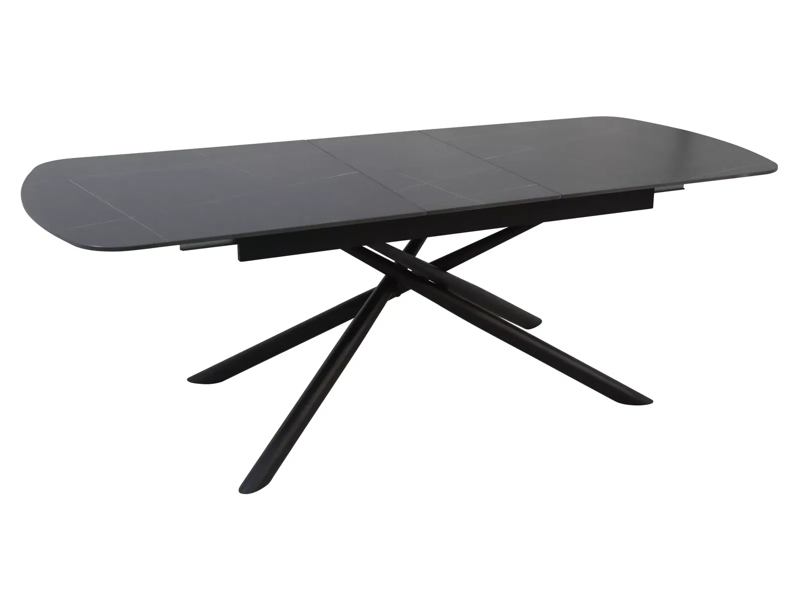 Valgomojo stalas Vector, 180-220 x 90 cm, juoda