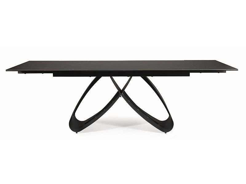 Valgomojo stalas SAMANTA CERAMIC, 160-240 x 90 cm, juoda